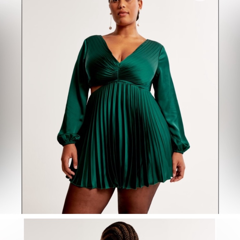 A&F Giselle Pleated Cutout Mini Dress